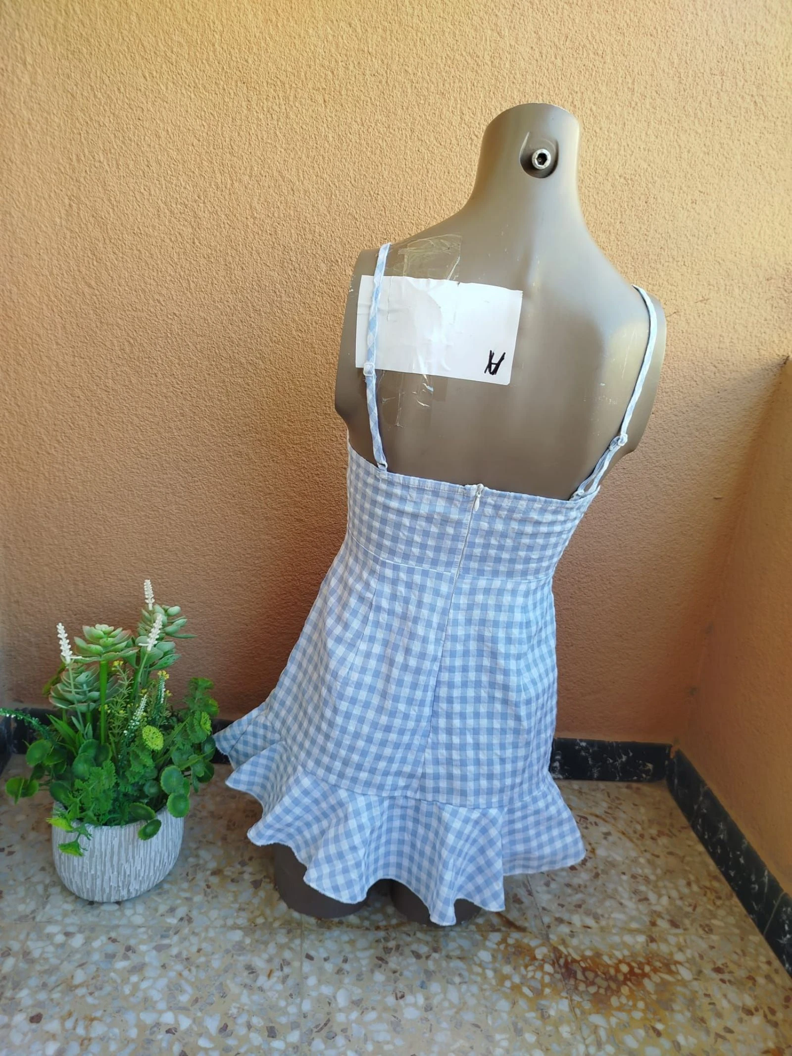 Saia de um único peça xadrez tamanho xs local 🍉 – photo 5